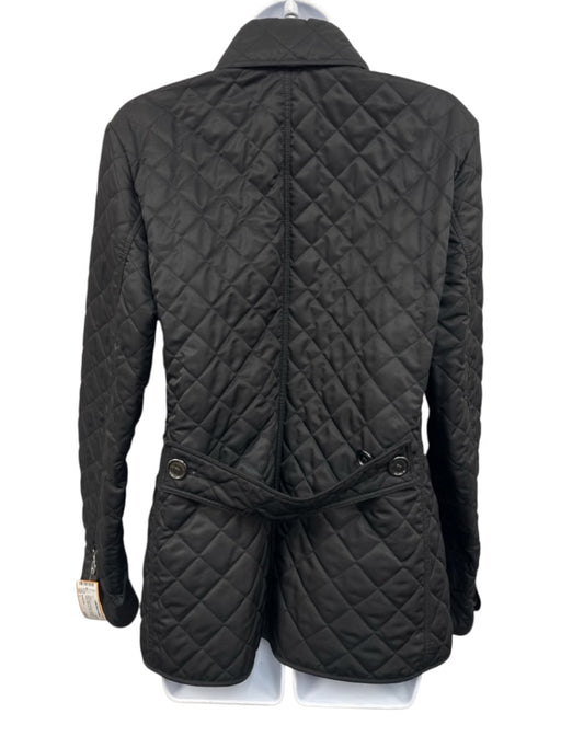 Burberry Brit Size L Black & Multi Polyester Long Sleeve Quilted Collar Jacket Black & Multi / L