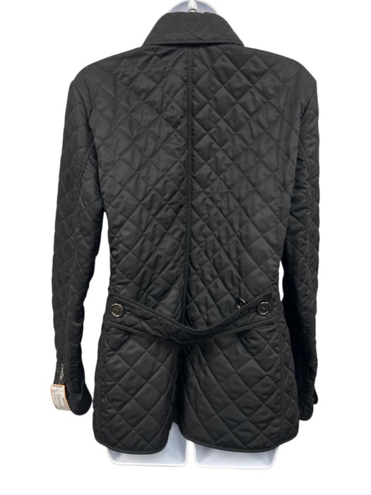 Burberry Brit Size L Black & Multi Polyester Long Sleeve Quilted Collar Jacket Black & Multi / L