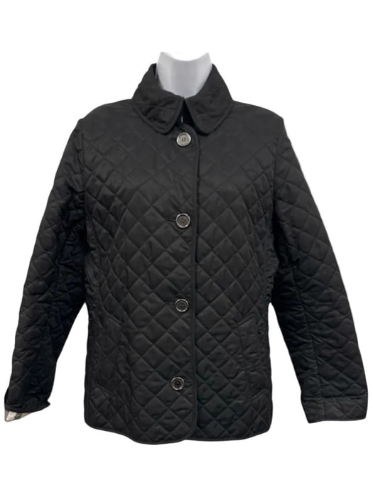 Burberry Brit Size L Black & Multi Polyester Long Sleeve Quilted Collar Jacket Black & Multi / L