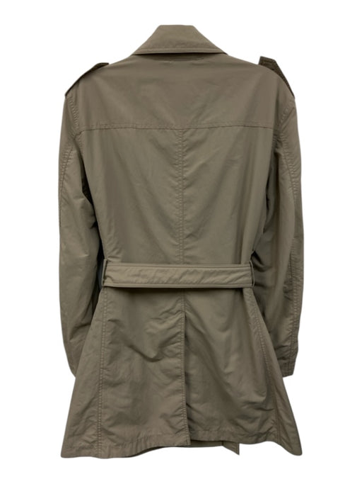 Aspesi Beige Nylon Long Sleeve Buttons Below Knee Belt Inc Jacket Beige