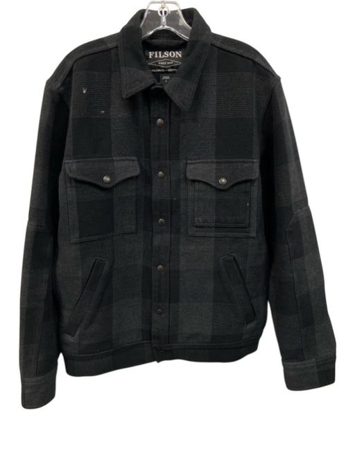 Filson Size S Black & Gray Cotton Checkered Button Down Men's Long Sleeve Shirt Black & Gray / S