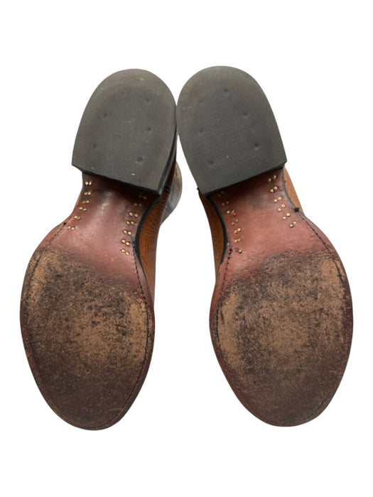 Tony Lama Shoe Size 9.5 Brown & Beige Leather Stiching Cowboy Men's Boots Brown & Beige / 9.5