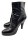 Prada Shoe Size 39.5 Black Leather Almond Toe Platform Side Zip Booties Black / 39.5