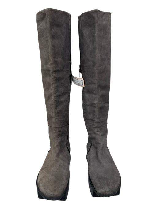 Trippen Shoe Size 39 Gray Leather Rubber Sole Knee High Platform Boots Gray / 39