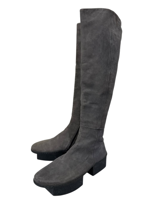 Trippen Shoe Size 39 Gray Leather Rubber Sole Knee High Platform Boots Gray / 39