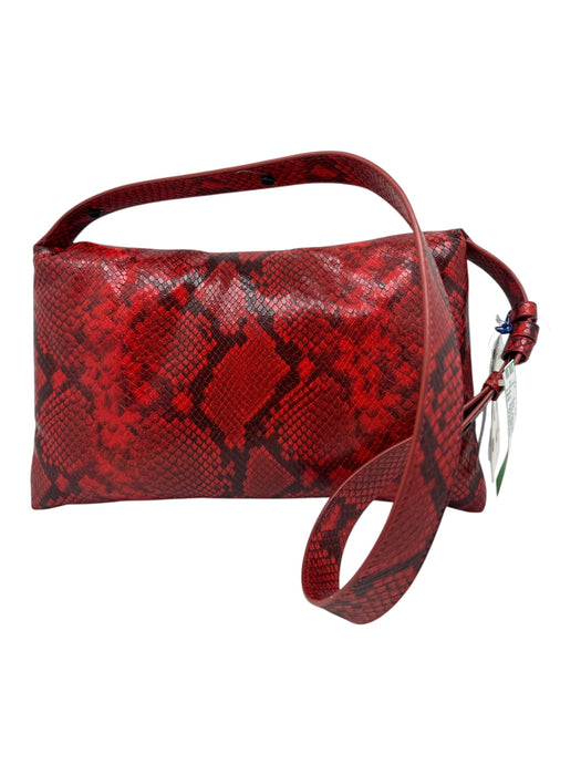 Simon Miller Red & Black Faux Leather Snake Print Adjustable Strap Bag Red & Black / Medium