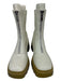 Charles & Keith Shoe Size 40 Off White & Yellow Faux Leather Zipper Detail Boots Off White & Yellow / 40