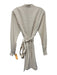 Reiss Size 4 Cream Polyester Button Down Collarless Belt Dress Cream / 4