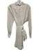 Reiss Size 4 Cream Polyester Button Down Collarless Belt Dress Cream / 4