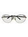 Dolce & Gabbana Gold Tone Metal Bezel Detail Round Glasses Gold Tone