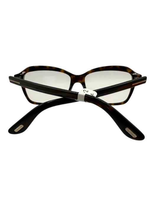 Tom Ford Brown Acetate Tortoiseshell Rectangle Prescription Havana Glasses Brown
