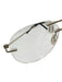 Moncler Silver Tone Metal Aviator Frameless Demo Lens Glasses Silver Tone