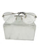 Moncler Silver Tone Metal Aviator Frameless Demo Lens Glasses Silver Tone