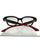 Gucci Black, Red & Green Acetate Web Stripe Rectangle Demo Lens Square Glasses Black, Red & Green