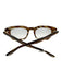 Tom Ford Brown & Clear Acetate Stripe Square Blue Light Glasses Brown & Clear