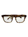 Tom Ford Brown & Clear Acetate Stripe Square Blue Light Glasses Brown & Clear