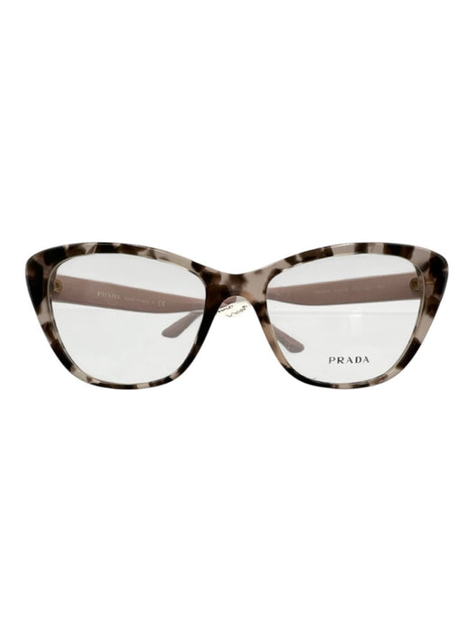 Prada Pink & Brown Acetate Tortoiseshell Cat Eye Demo Lens Glasses Pink & Brown