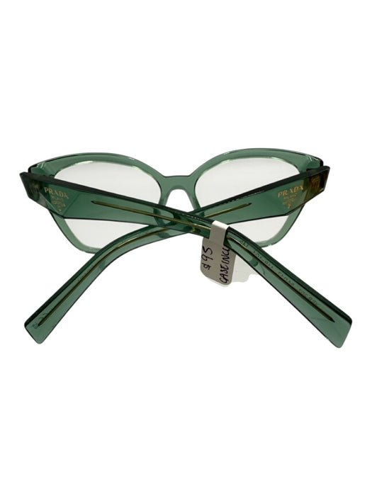 Prada Green Acetate Clear Frame Cat Eye Prescription Geometric Glasses Green