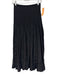 Ischiko Size 2/S Black Viscose & Acetate Smocked Waist Band Midi Skirt Black / 2/S