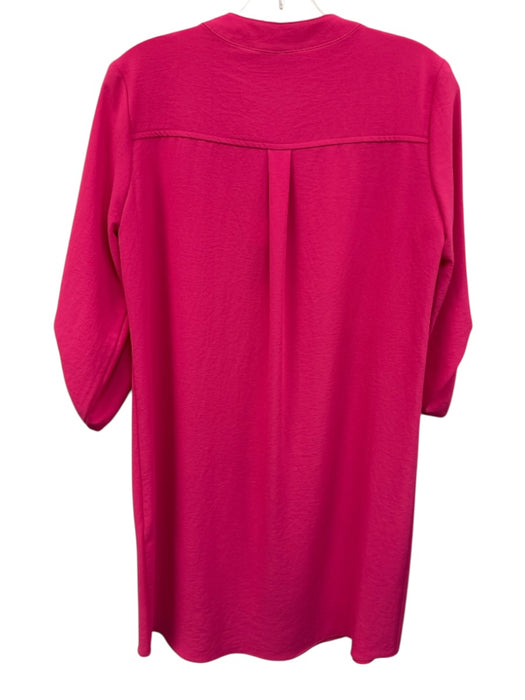 Joseph Ribkoff Size 4 Hot pink Polyester 3/4 Sleeve 1/4 Zip Knee length Dress Hot pink / 4