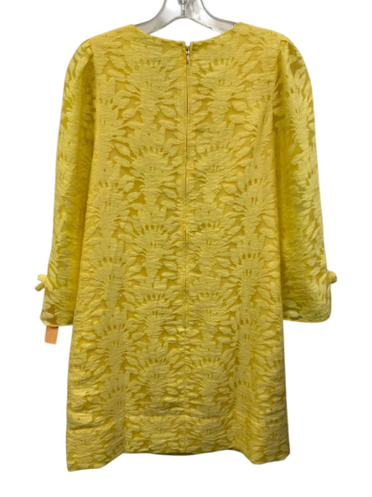 Lilly Pulitzer Size 8 Light Yellow Viscose & Nylon 3/4 Sleeve Floral Print Dress Light Yellow / 8