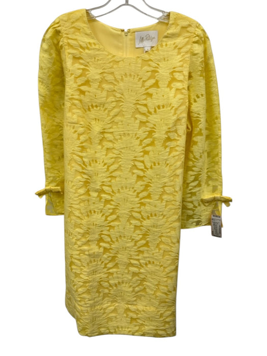 Lilly Pulitzer Size 8 Light Yellow Viscose & Nylon 3/4 Sleeve Floral Print Dress Light Yellow / 8