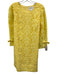 Lilly Pulitzer Size 8 Light Yellow Viscose & Nylon 3/4 Sleeve Floral Print Dress Light Yellow / 8