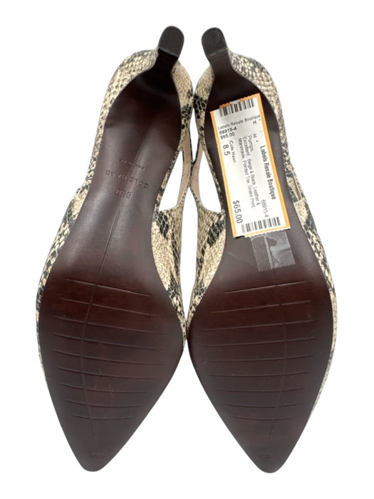 Cole Haan Shoe Size 8.5 Beige & Black Leather & Manmade Pointed Toe Pumps Beige & Black / 8.5