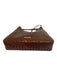 Brahmin Brown Croc embossed Leather Gold Hardware Crescent Shoulder Bag Brown / M