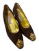Baldinini Shoe Size 38 Chocolate Suede Gold Toe Cap Pointed Almond Toe Shoes Chocolate / 38