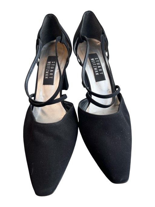 Stuart Weitzman Shoe Size 7 Black Fabric Pointed Square Toe Evening Shoes Black / 7
