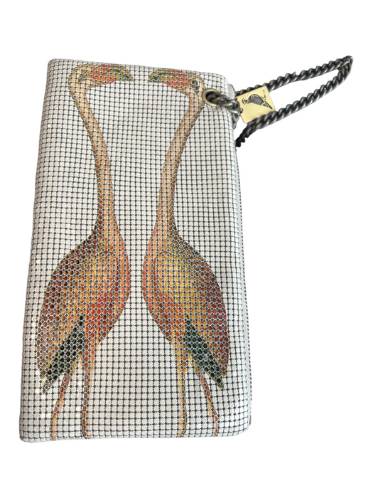C.A.M. Off White & Multi Chain mail Top Zipper flamingos Bag Off White & Multi / Small