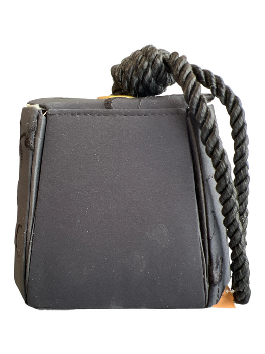 No Brand Black Fabric Cord Wristlet Flap Snap Close Bag Black / Mini