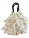 No Brand White & Black Shell Double Handle Beads Bag White & Black / Small