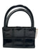 Johnny Farah Black Leather Top Handles Squares Magnetic Close Bag Black / Small