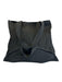 YaccoMaricard Black Nylon Top Handle Pintuck Snap Button Tote Bag Black / Large