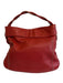 Furla Red Leather Shoulder Strap Twisted strap silver hardware Fold Over Bag Red / Large