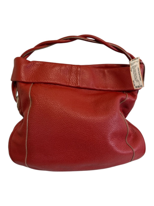 Furla Red Leather Shoulder Strap Twisted strap silver hardware Fold Over Bag Red / Large