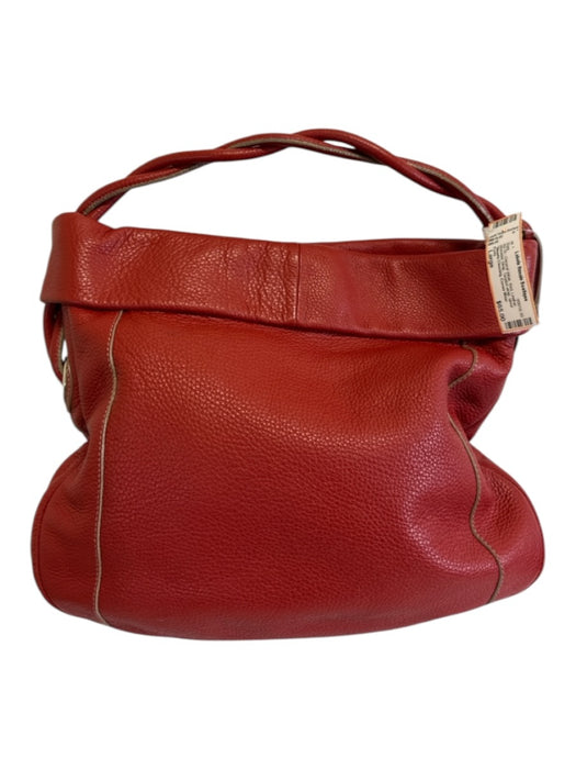 Furla Red Leather Shoulder Strap Twisted strap silver hardware Fold Over Bag Red / Large