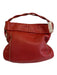 Furla Red Leather Shoulder Strap Twisted strap silver hardware Fold Over Bag Red / Large