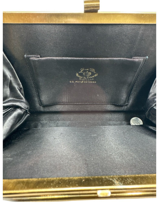 L&M Bags By Edwards Gold Leather Hinge Metallic Clutch Bag Gold / Small