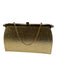 L&M Bags By Edwards Gold Leather Hinge Metallic Clutch Bag Gold / Small