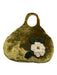 Oppio Green, Yellow, White Velvet Beaded Floral Top Handle Bag Green, Yellow, White / Small