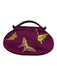 Jooi Purple, Green, Orange Silk Wood Handle Butterflies Satin Embroidered Bag Purple, Green, Orange / Mini