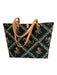Jim Thompson Black, Green, Red Leather trim Monkeys Jacquard Tote Bag Black, Green, Red / Large