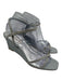 Badgley Mischka Shoe Size 9 Light Blue Textile & Leather Square Toe Wedges Light Blue / 9