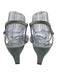 Badgley Mischka Shoe Size 9 Light Blue Textile & Leather Square Toe Wedges Light Blue / 9