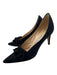 Manolo Blahnik Shoe Size 39 Black Nylon Pointed Toe Gathered Low Heel Pumps Black / 39