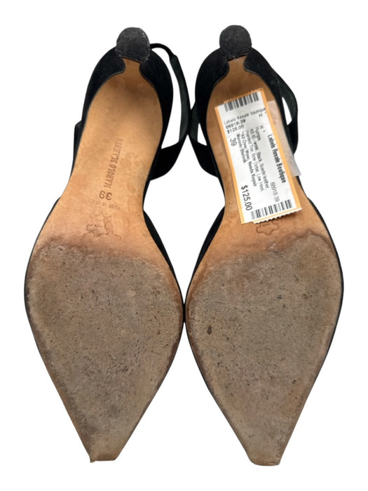 Manolo Blahnik Shoe Size 39 Black Suede leather Pointed Toe Bow Detail Pumps Black / 39