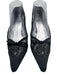 Stuart Weitzman Shoe Size est 9 Black Leather & Textile Pointed Toe Pumps Black / est 9
